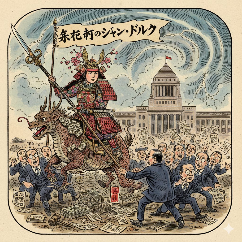 Joan of Arc Caricature in Nagatacho