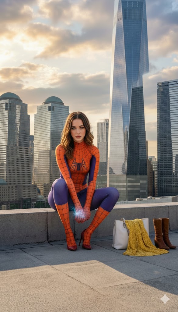 Spider-Women Rooftop Photoshoot