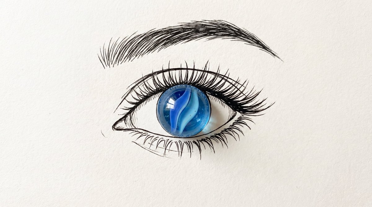 Marble Eye: Minimalist Mixed Media