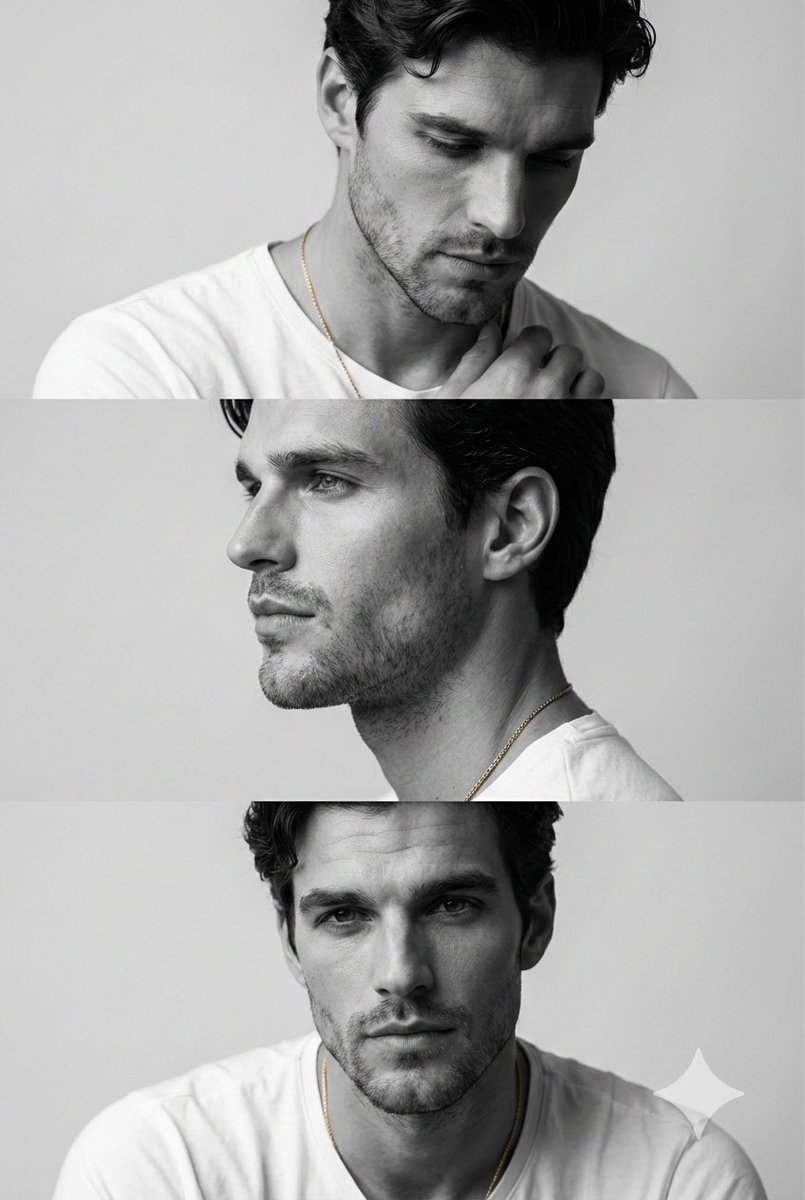 Monochrome Masculine Fashion Triptych