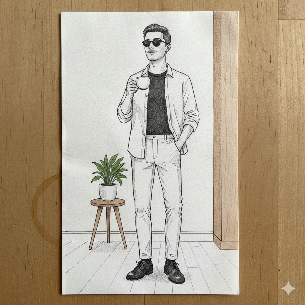 Stylish Gentleman Fashion Sketch