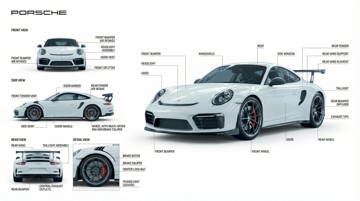 Porsche Technical Diagram