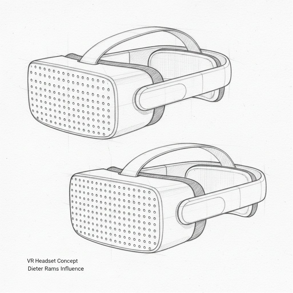 Minimalist VR Headset Concept Sketch