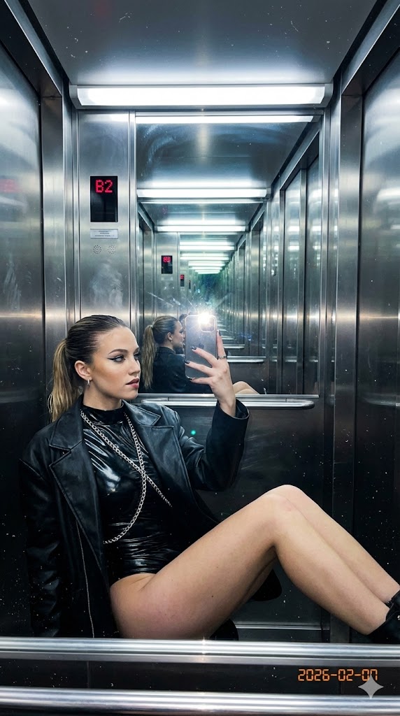 Mirror Elevator Flash Selfie