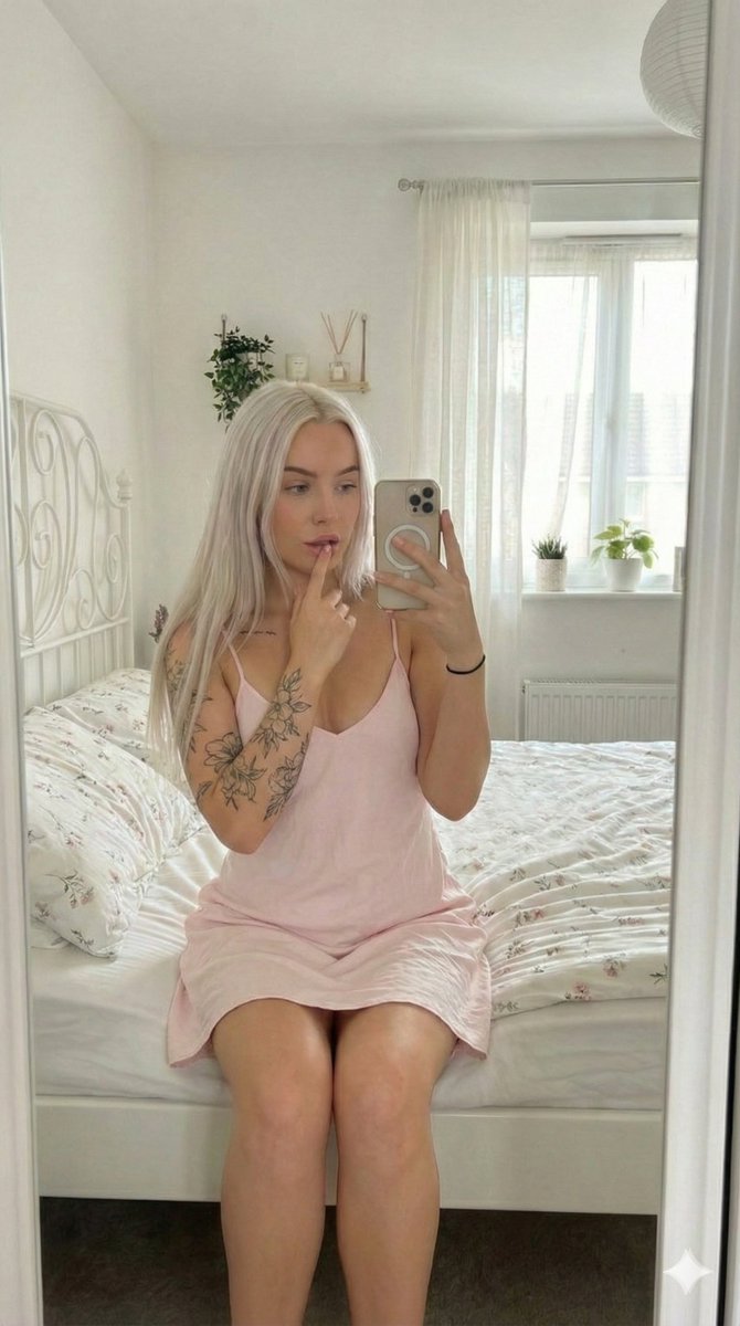 Mirror Selfie in White Bedroom