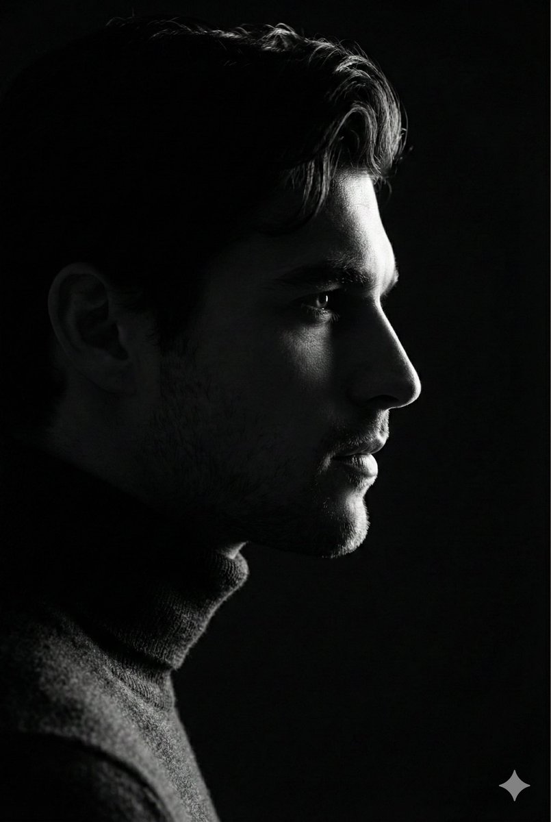 Mysterious Low-Key Profile Portrait