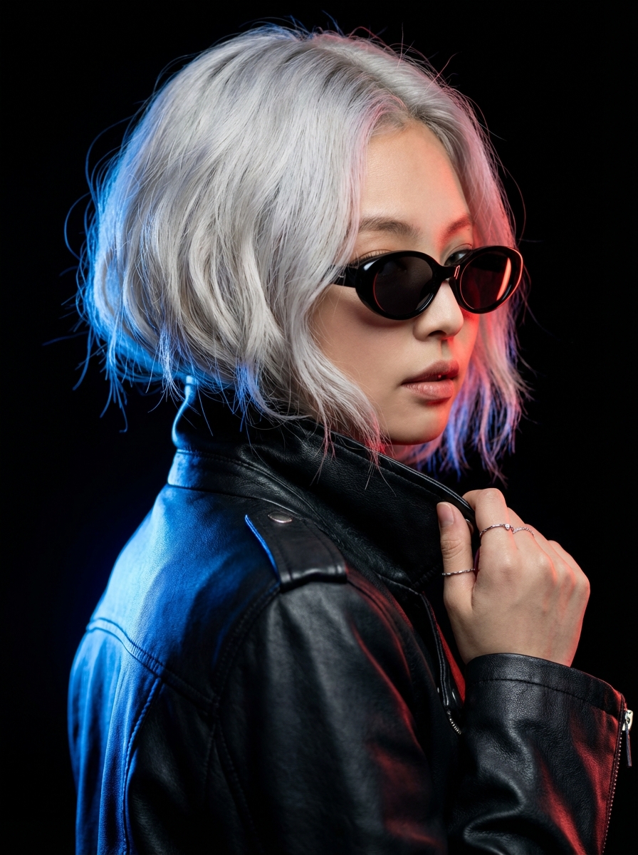 Jennie Edgy Biker Fashion Portrait