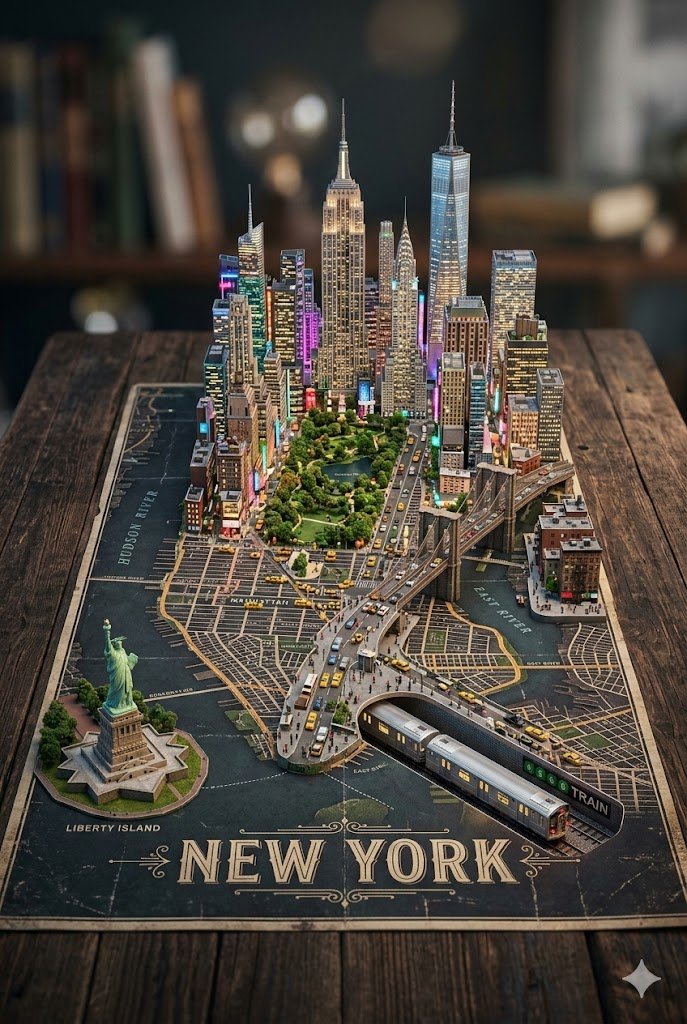 NYC 3D Map Miniature