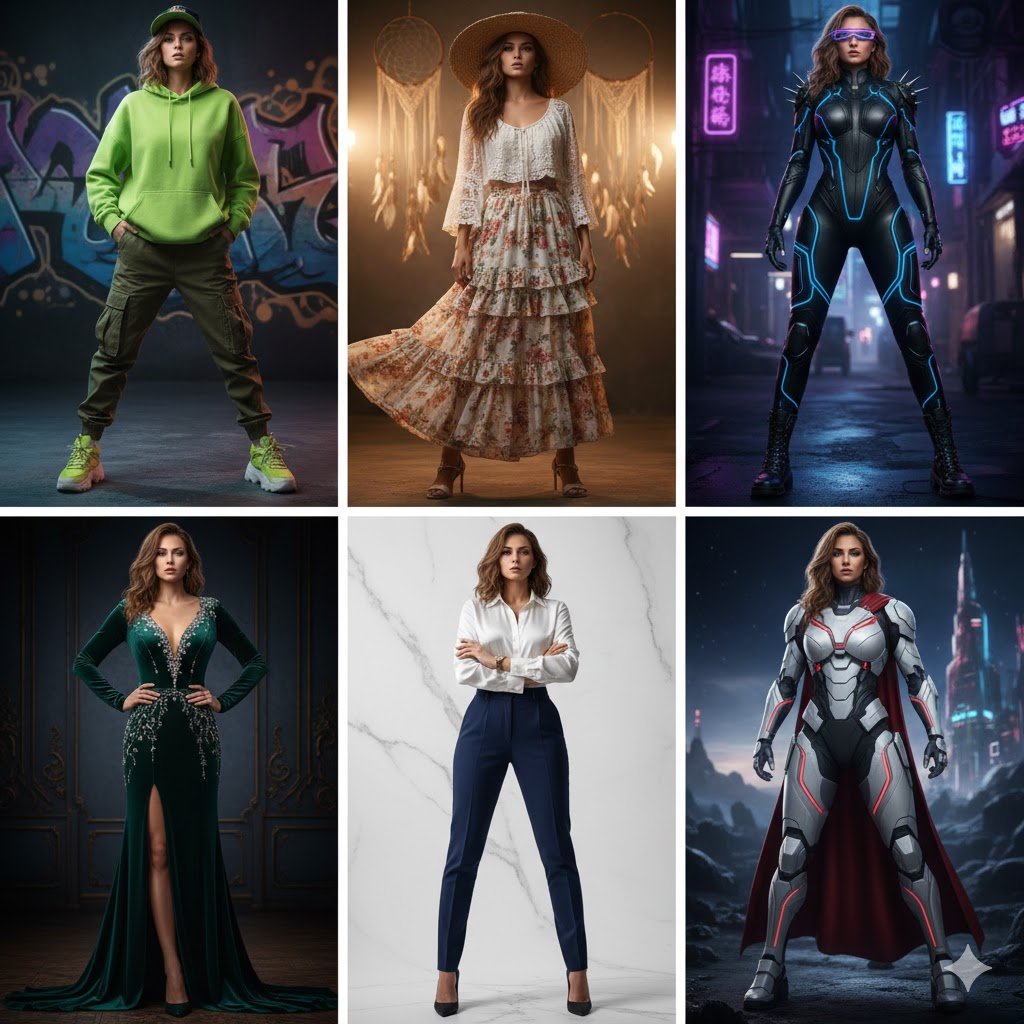 Six Fashion Styles Cinematic Portrait