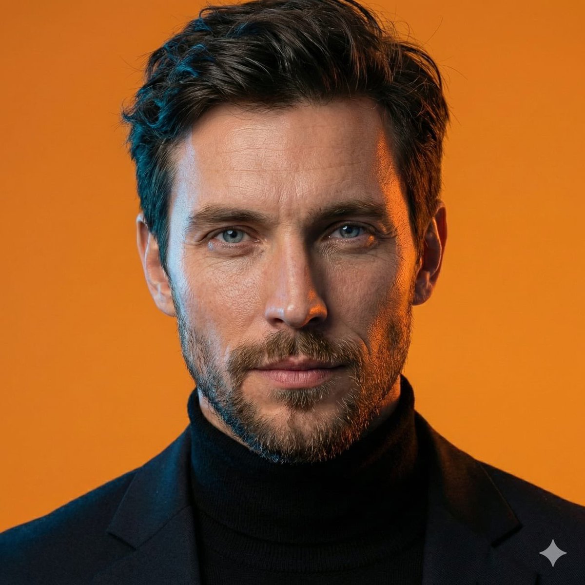 Cinematic Orange Studio Portrait