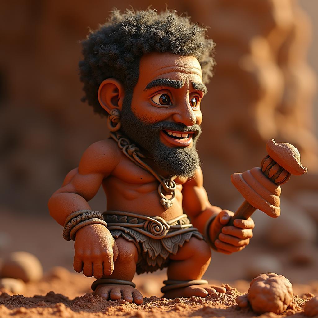 Clay Sculpted Caveman From Ten Thousand BC