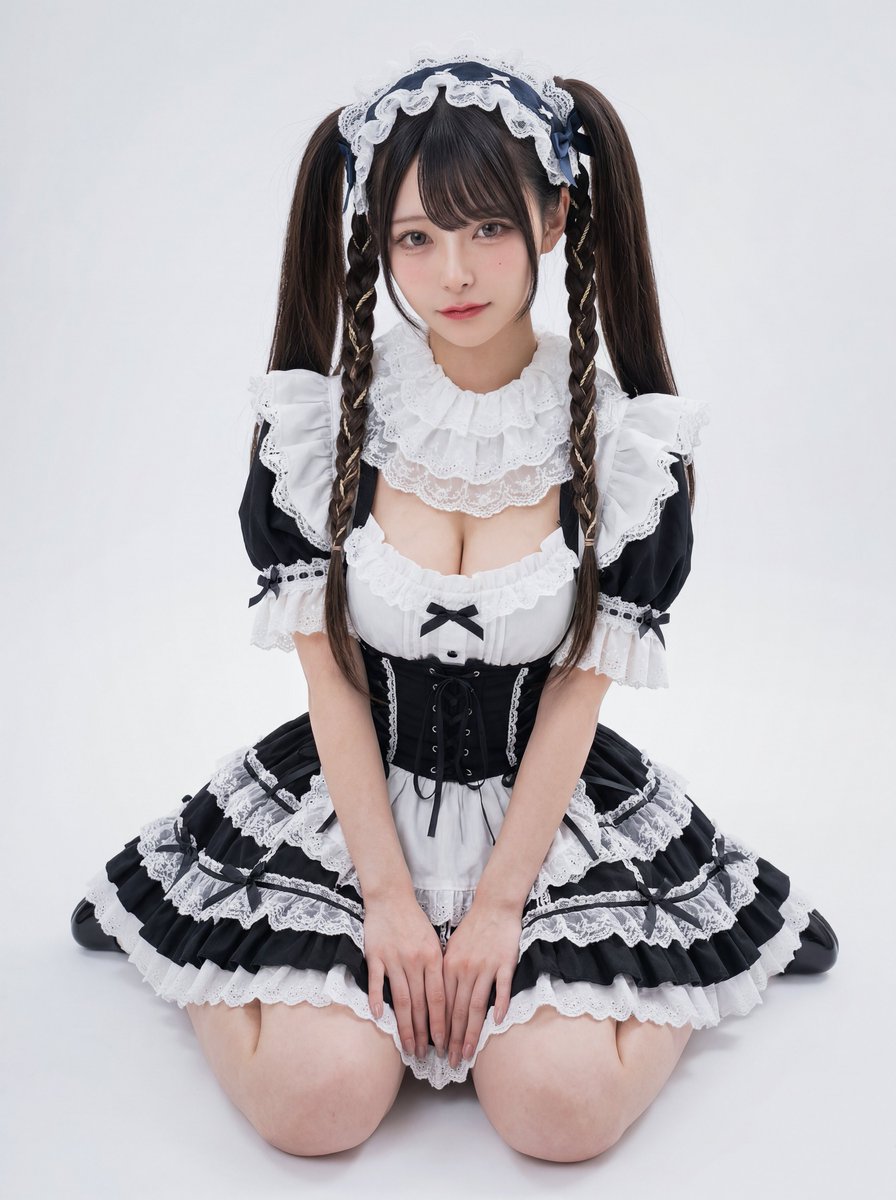 Blue-Braided Maid Portrait
