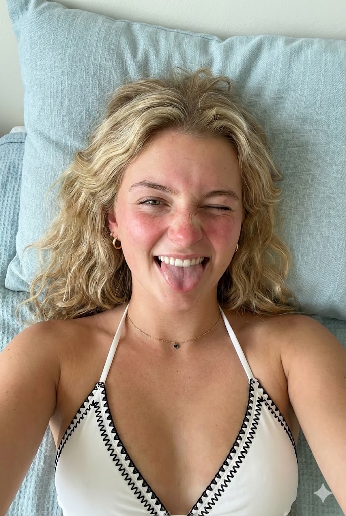 Playful Teen Winking Tongue Out