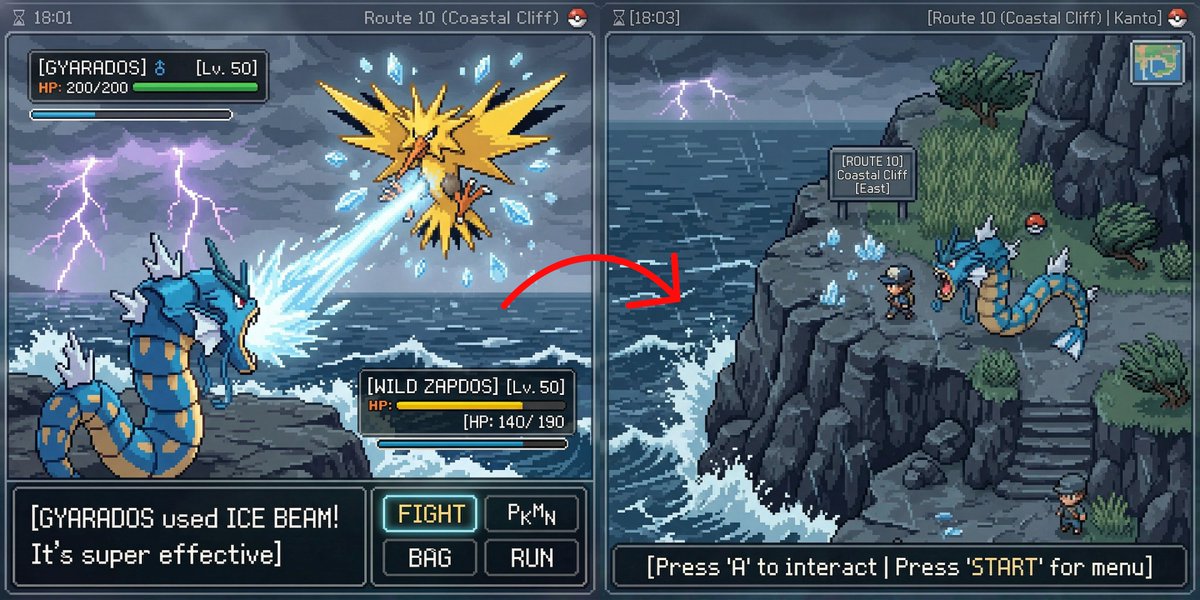 Pokémon Following Player World Map