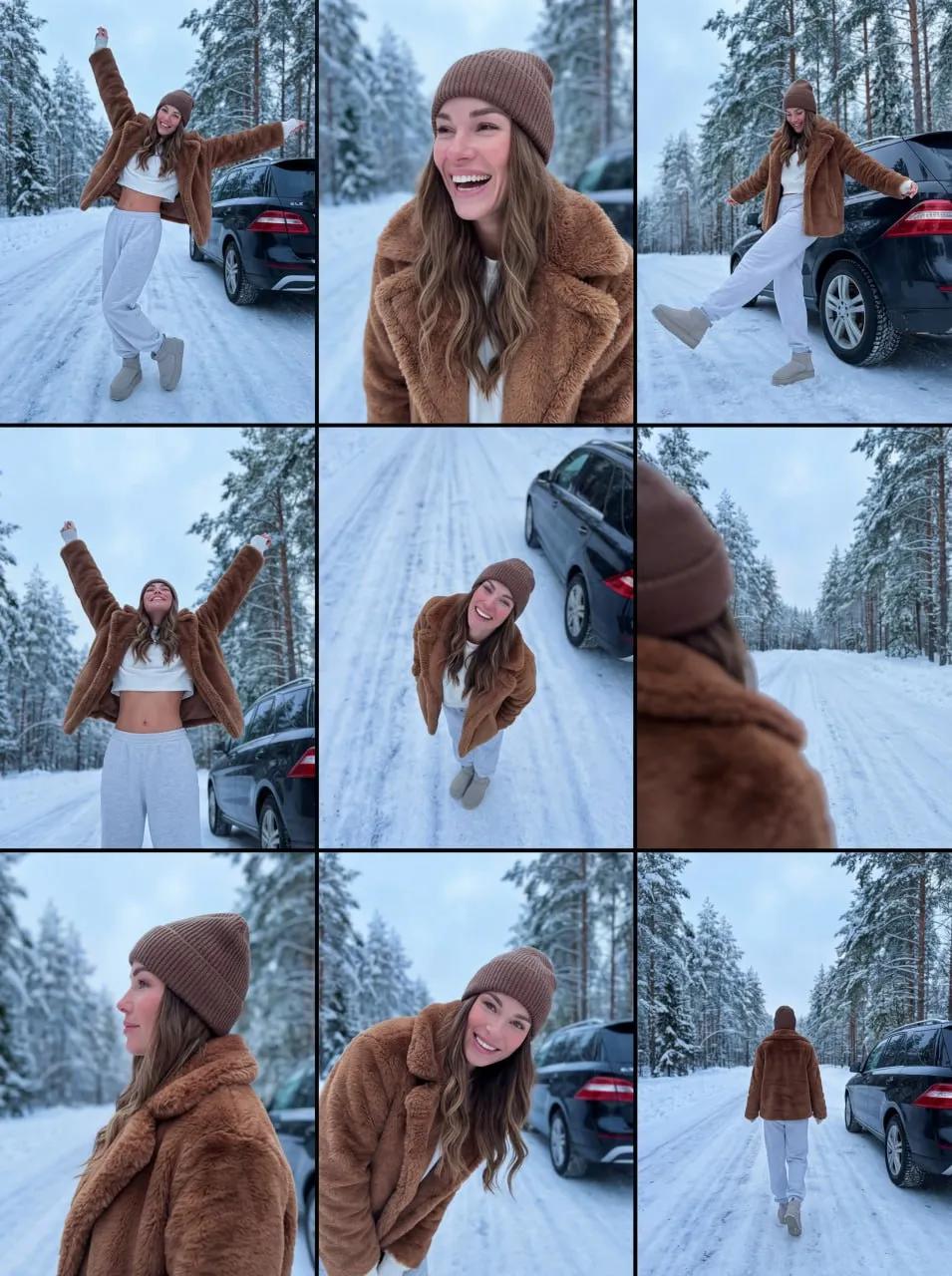 Winter Forest Grid Collage Portrait
