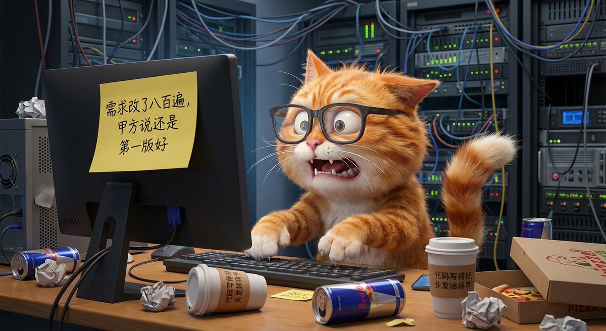 Orange Cat Coder Meltdown