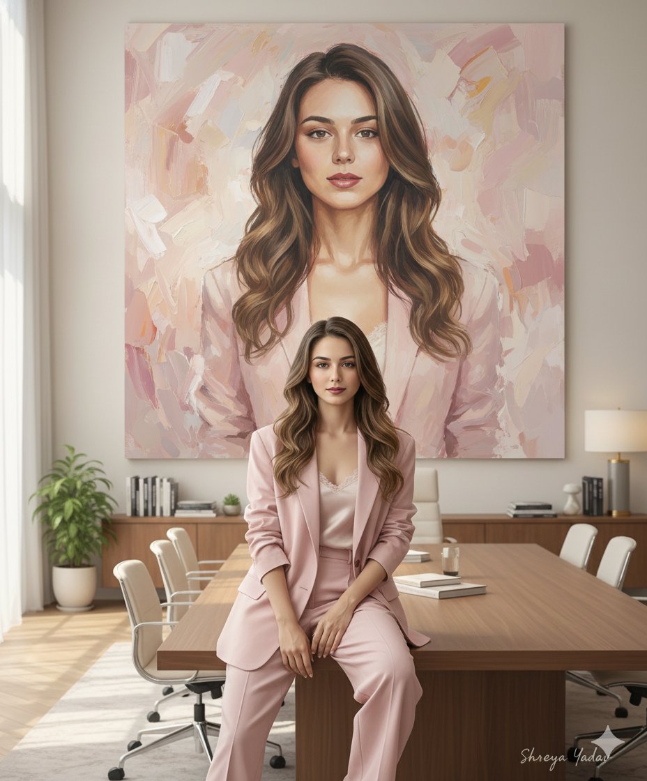 Pastel Oil Portrait Fashion Scene