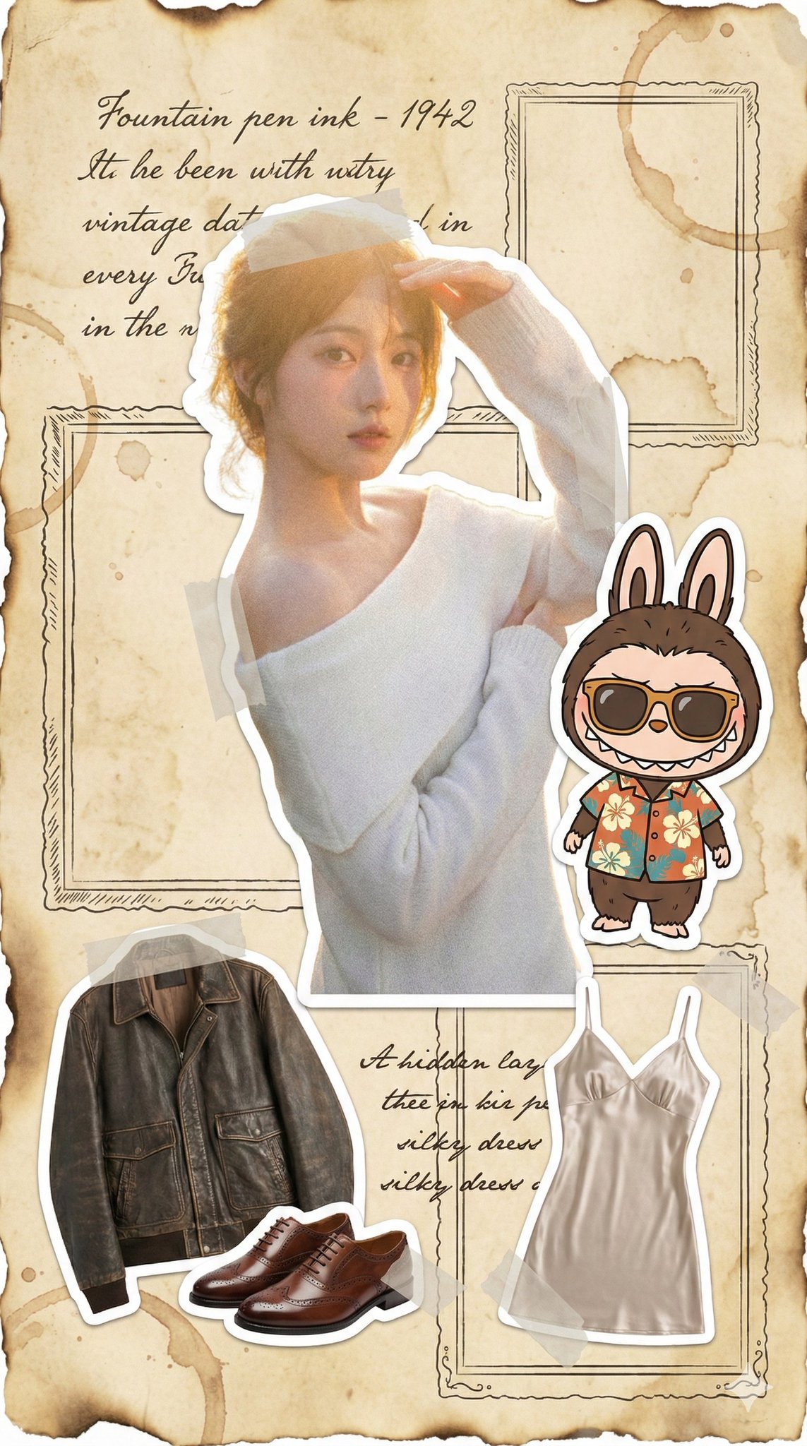 Vintage Scrapbook Sticker Design