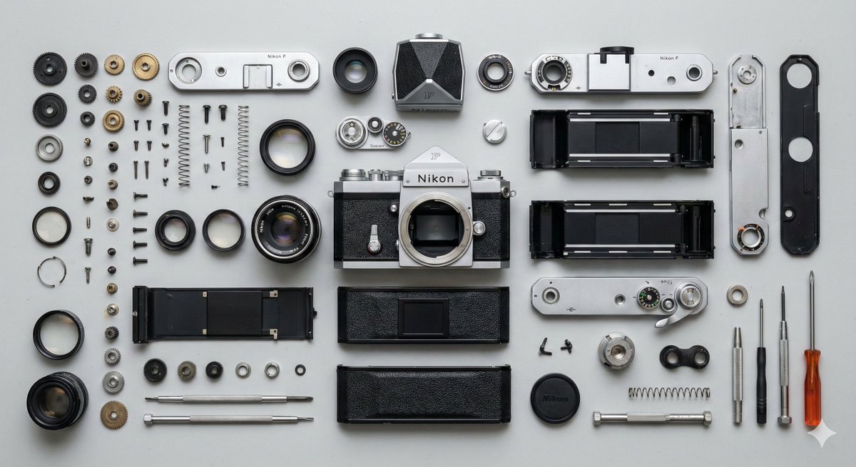 Vintage Camera Flat Lay Art