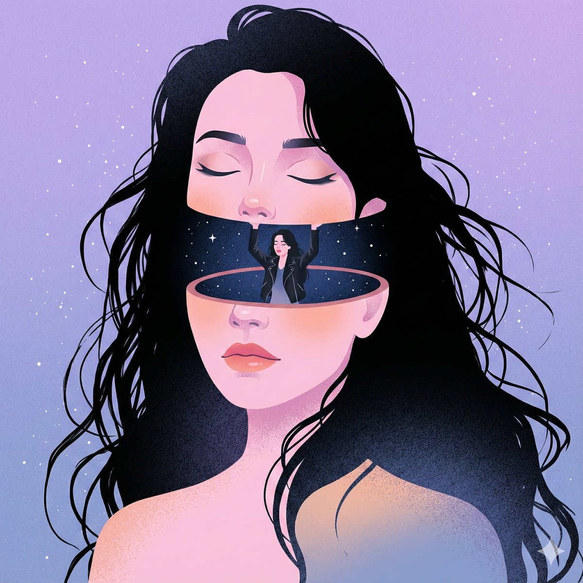 Cosmic Mind: Surreal Self-Portrait