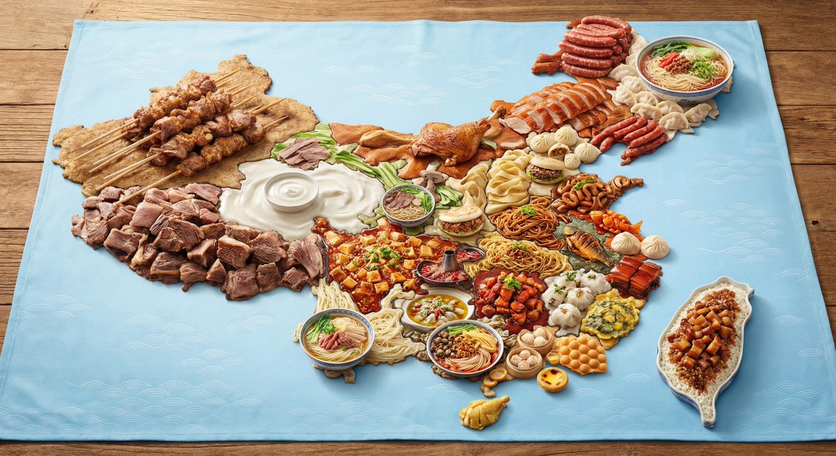 China Map Made of Food Art
