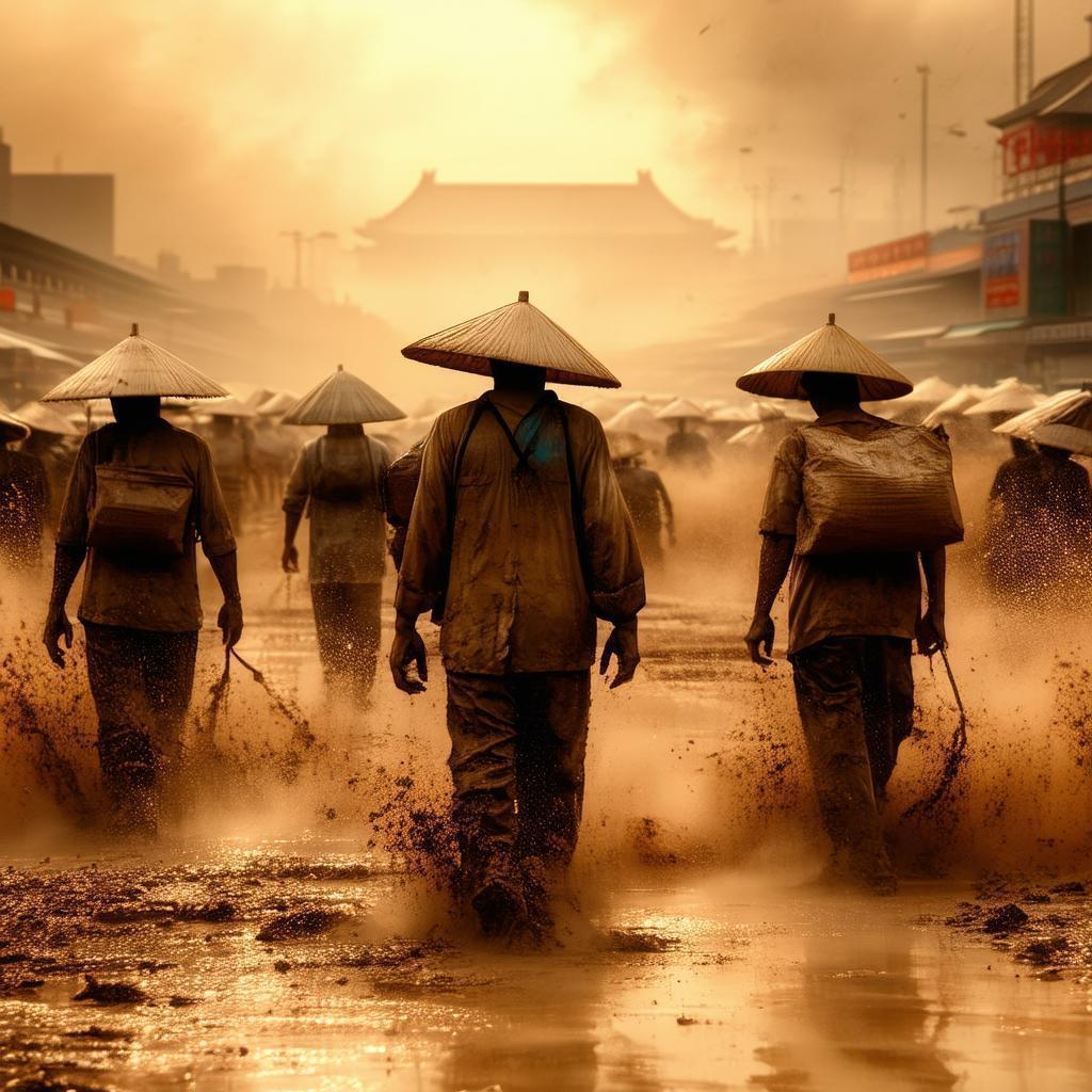 Manga Sandstorm Engulfing Determined Beijing Workers