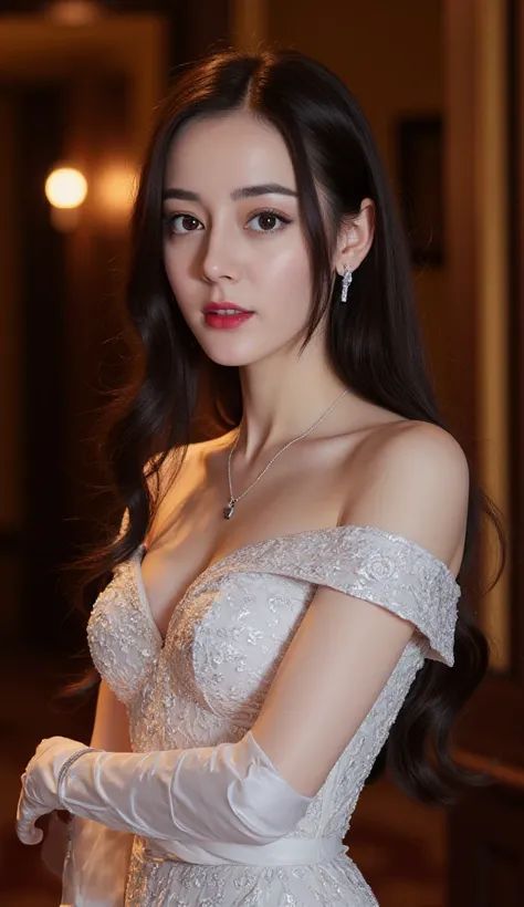 Bride in Warm Corridor