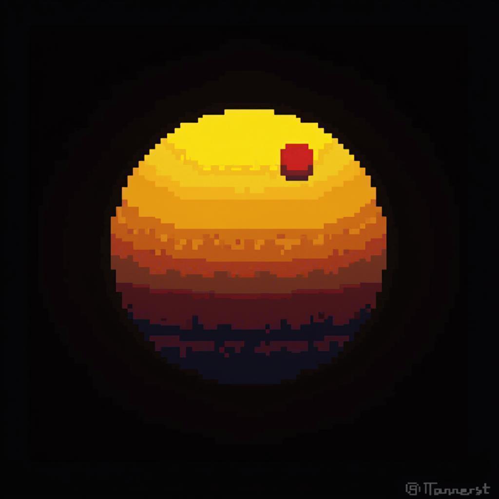 Yellow Circle and Red Square in Pixels