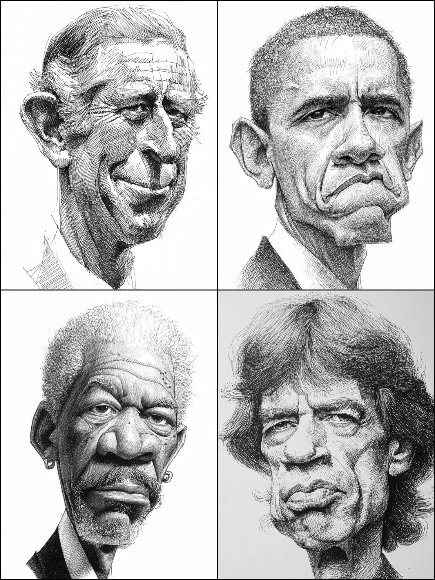 Exaggerated Political Comic Male Portrait