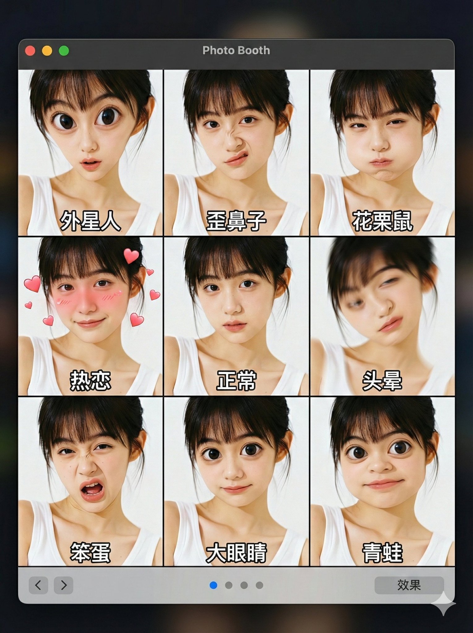 Photo Booth Funny Effects Grid