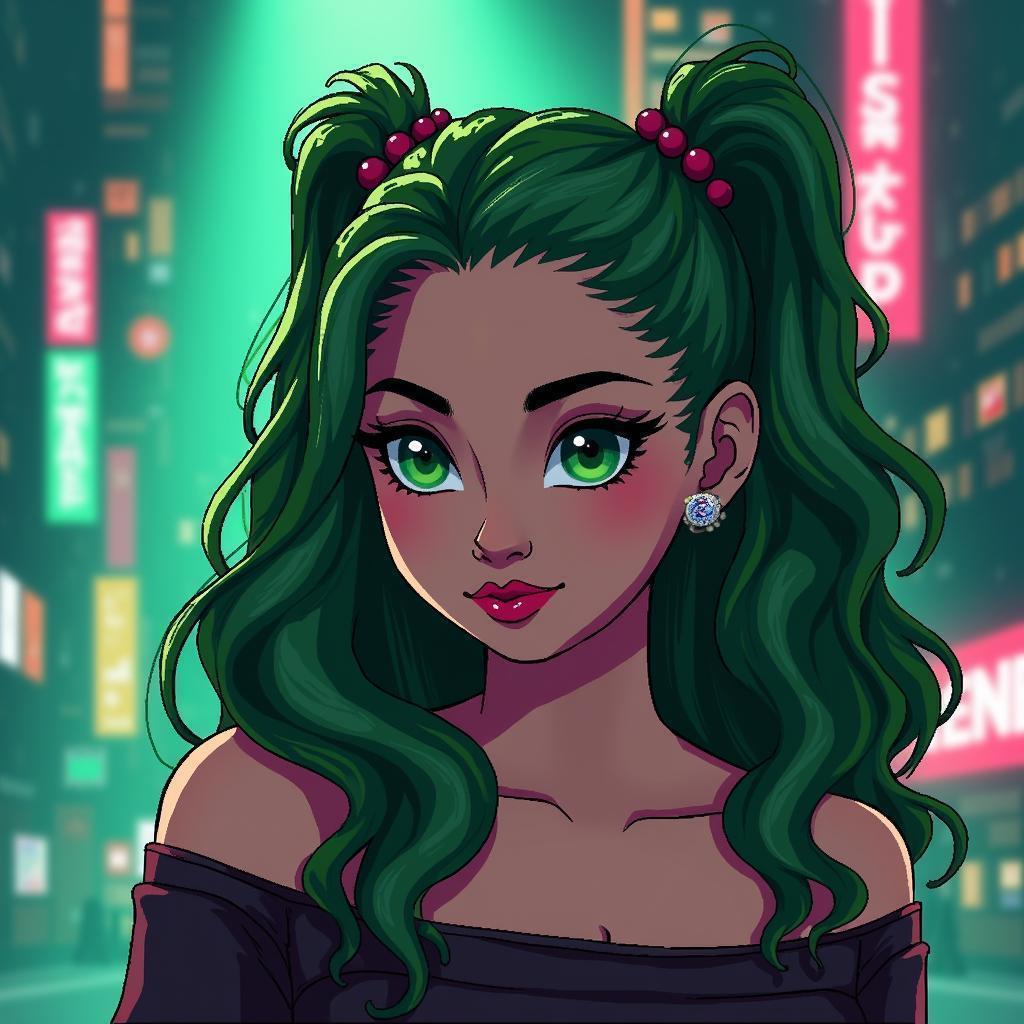 Ariana Grande With Blocky Hair in Pixels