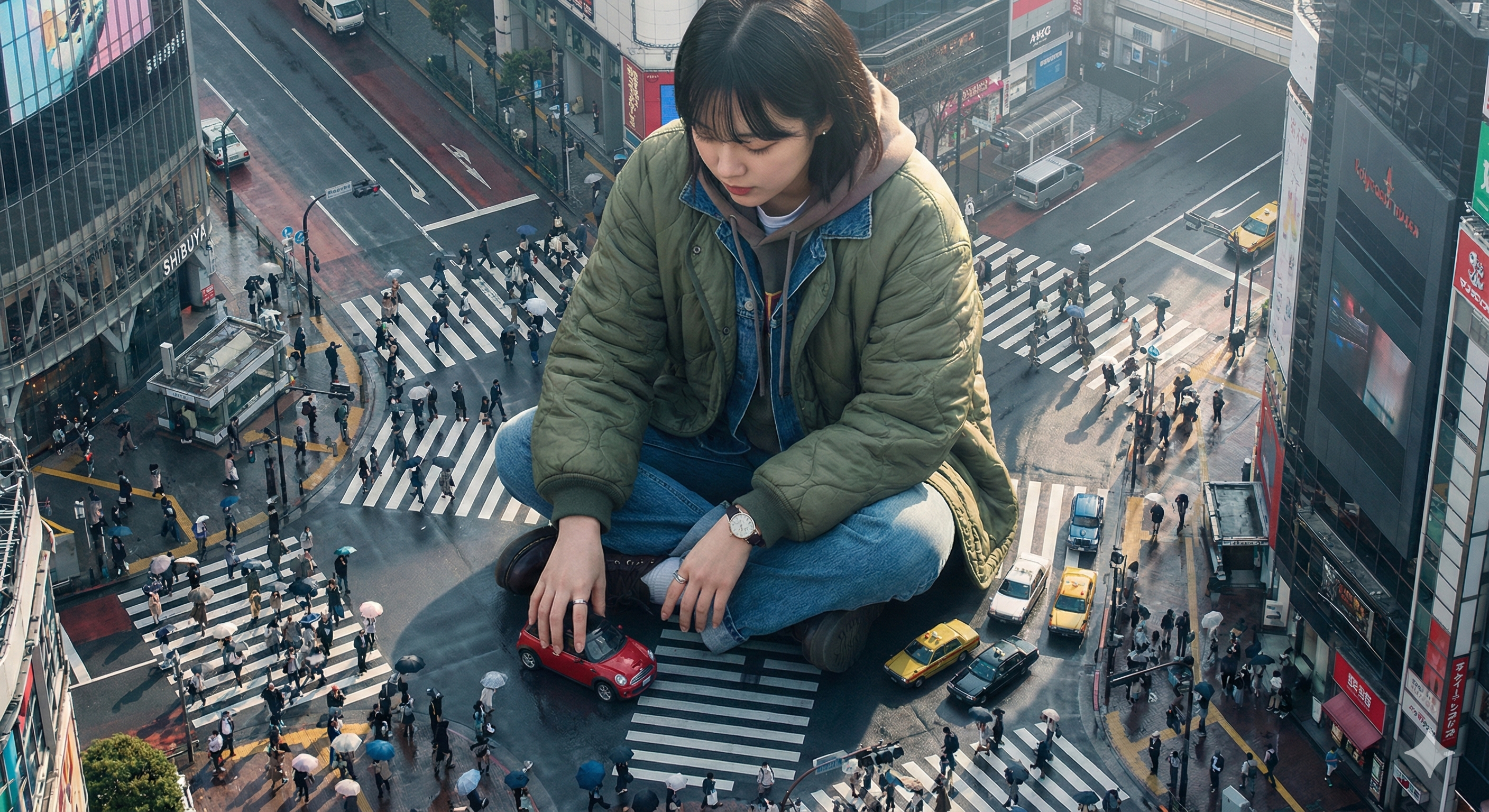 Giantess in Tokyo Streets