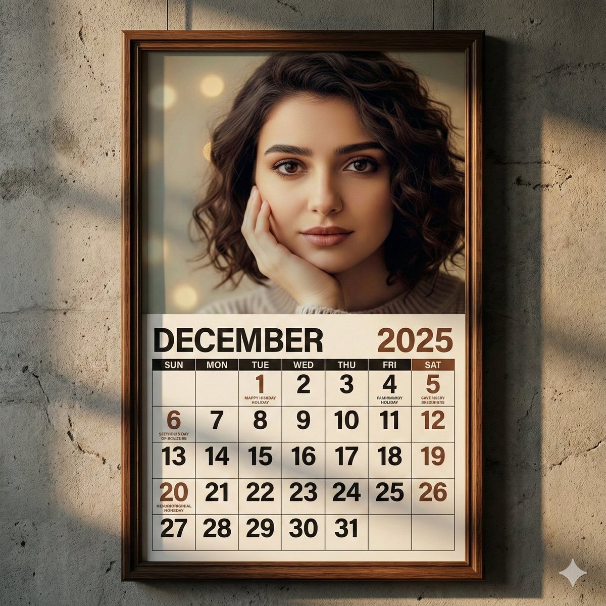 Realistic Wall Calendar Design