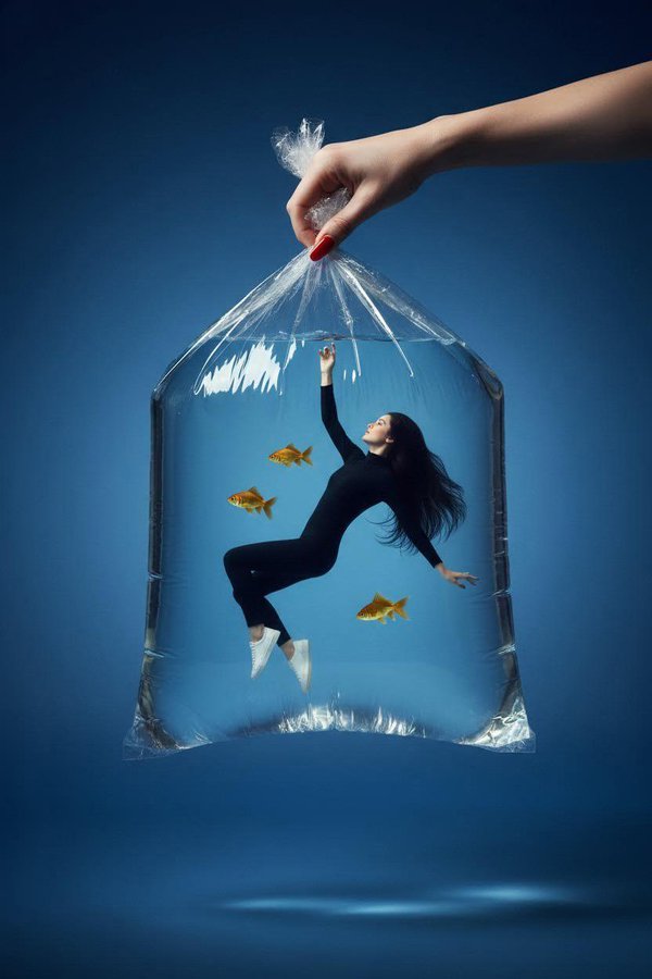 Surreal Goldfish Fashion Photography