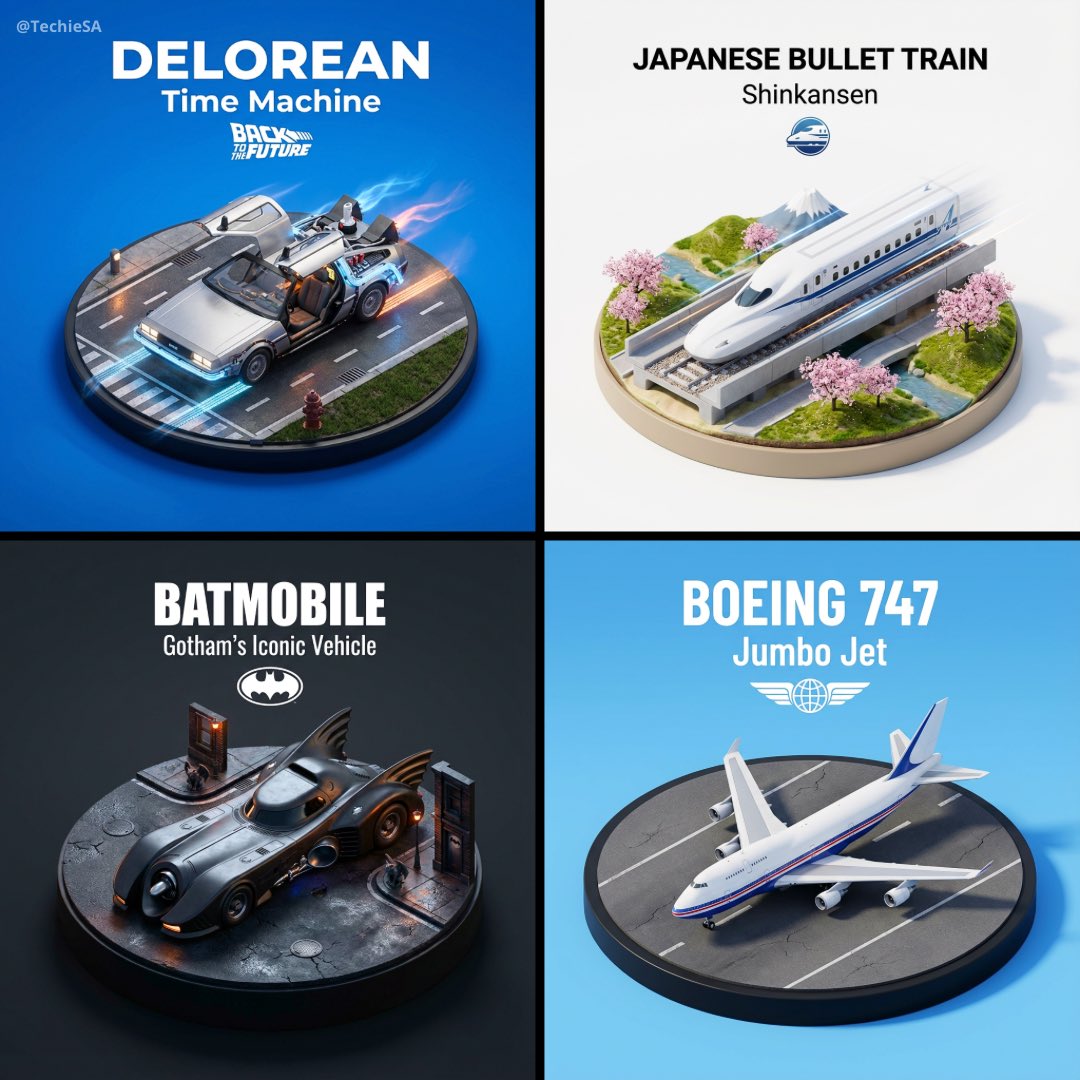 Isometric 3D Iconic Vehicle Showcase