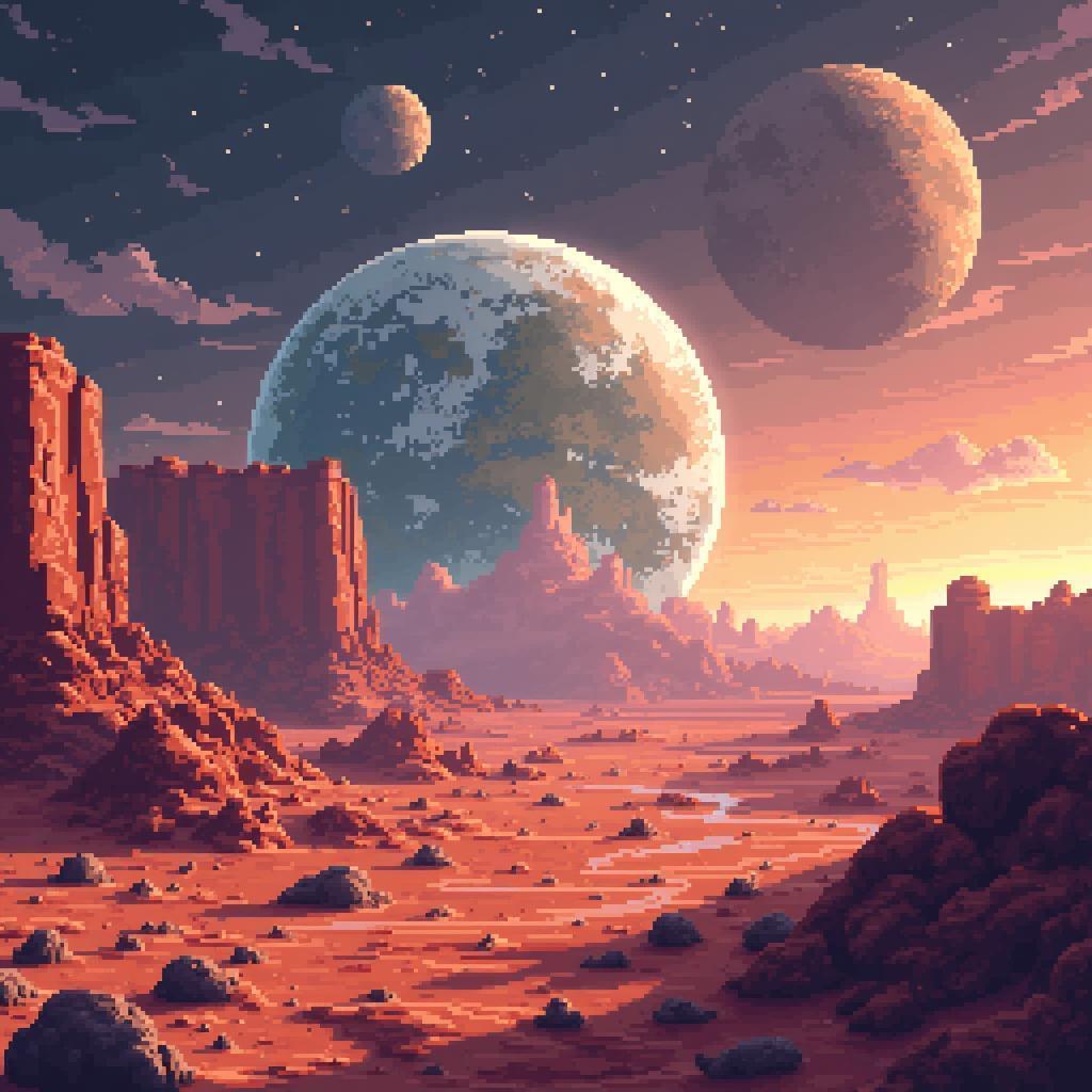 Pixel View of Earth From Martian Soil