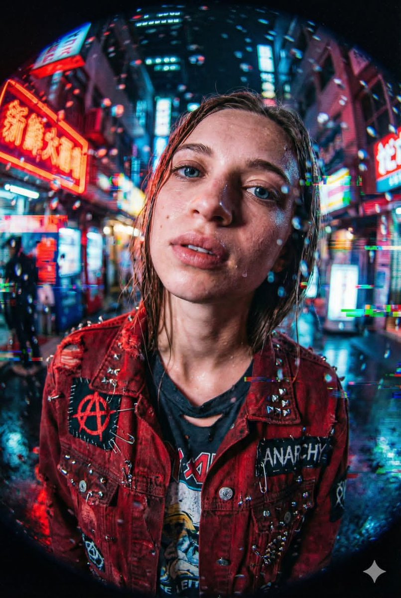 Rainy Tokyo Street Glance Back