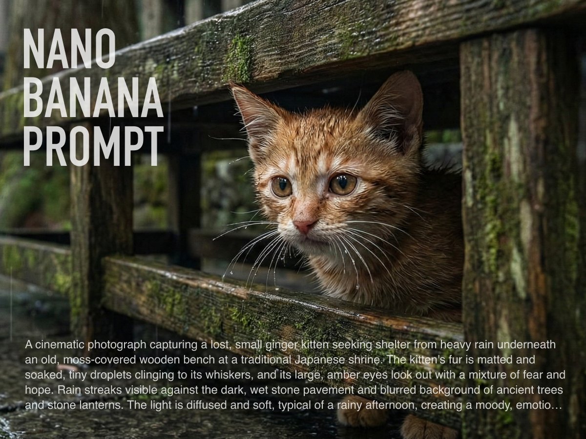Lost Kitten Sheltering from Rain