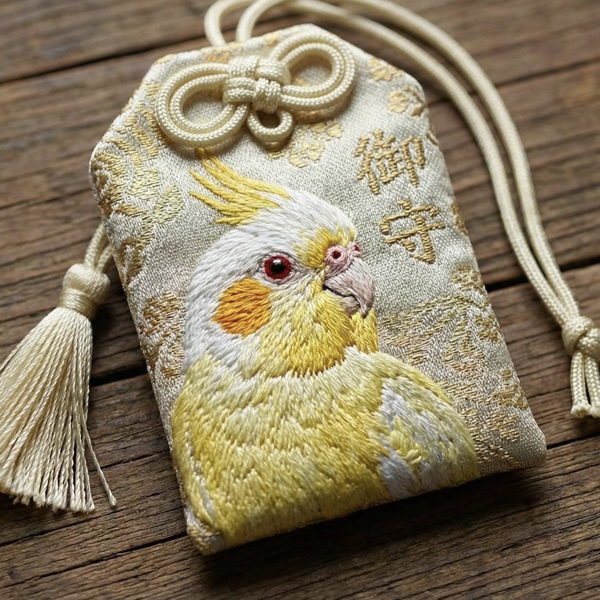 Wooden Cockatiel Amulet Art