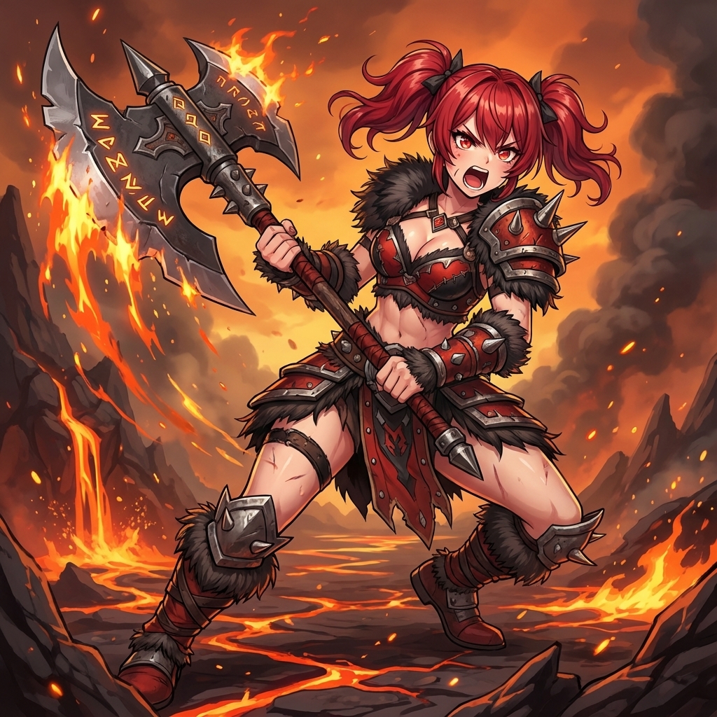 Red Flash Axe Dominates Battle