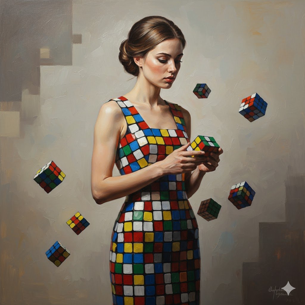 Rubik's Cube Dress Portrait