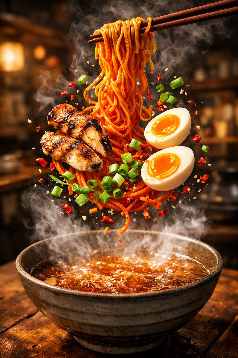 Floating Spicy Turkey Noodles
