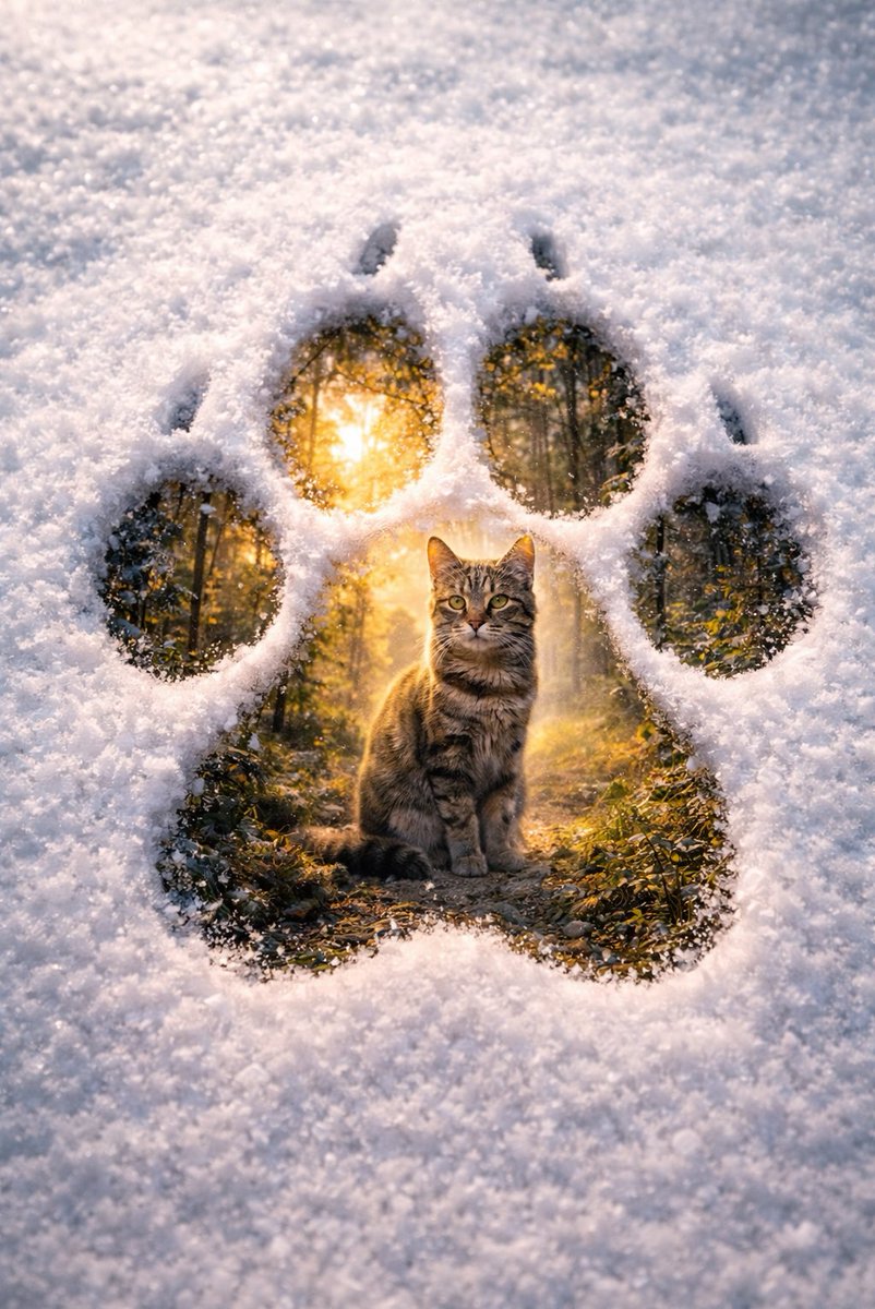 Surreal Paw Print Wonderland