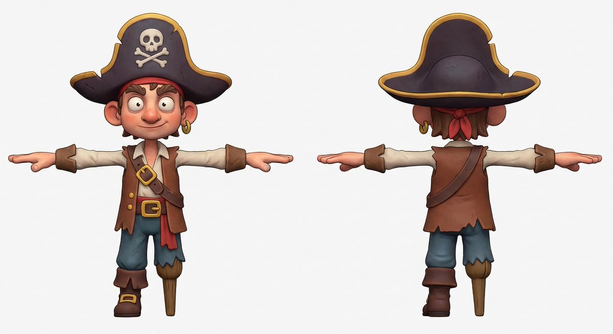 Whimsical 3D Pirate Character Model