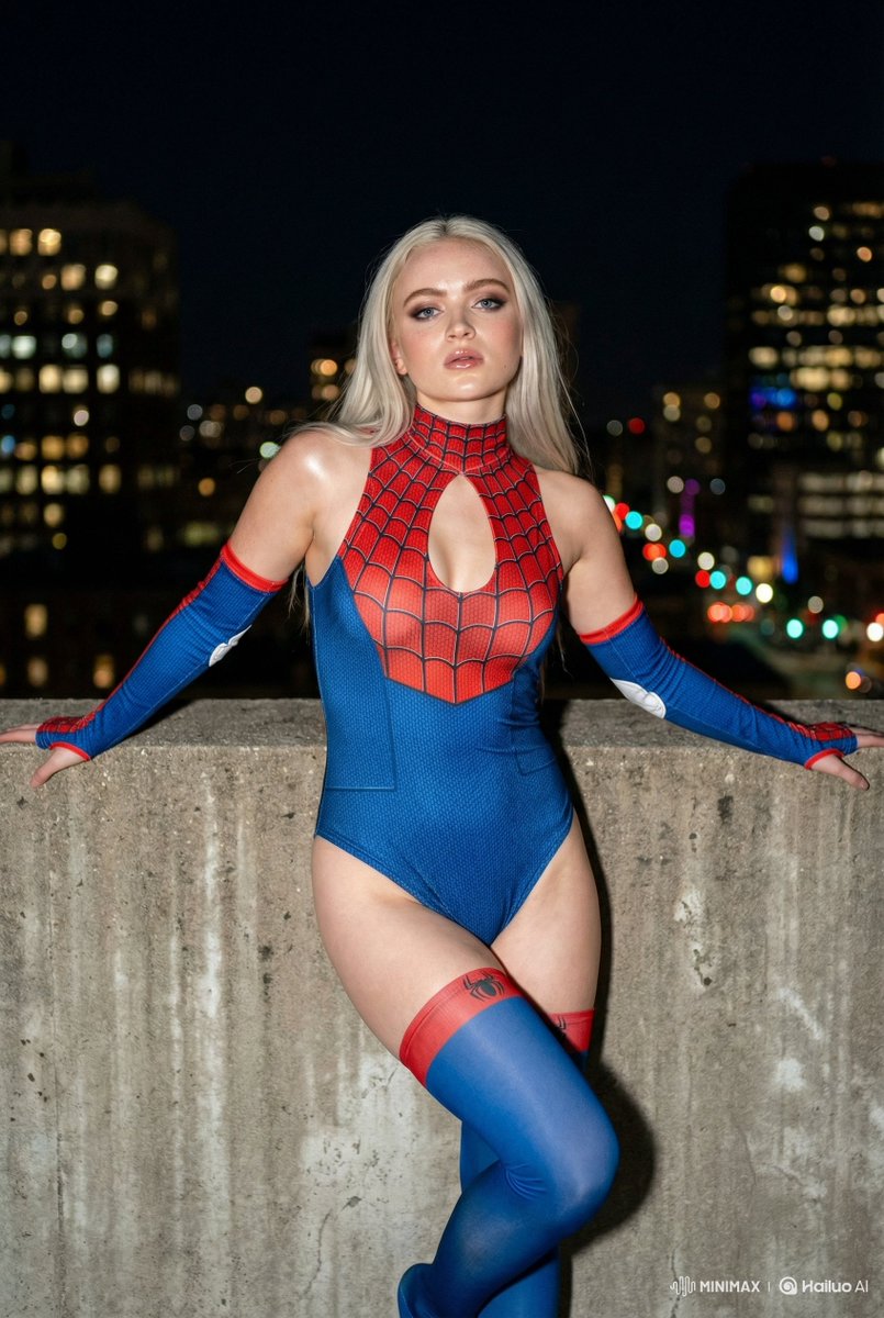 Spider-Girl Rooftop Night Portrait