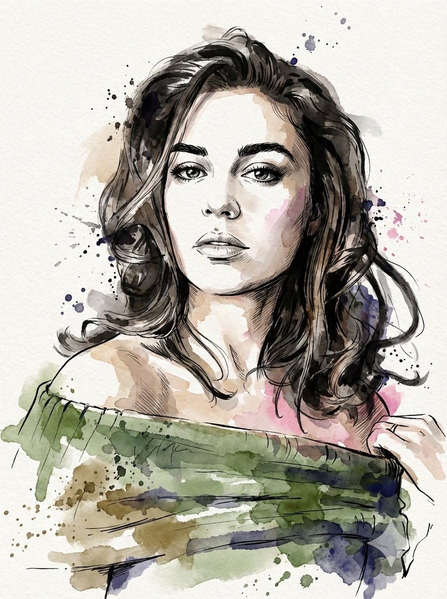 Ink Splash Portrait Art