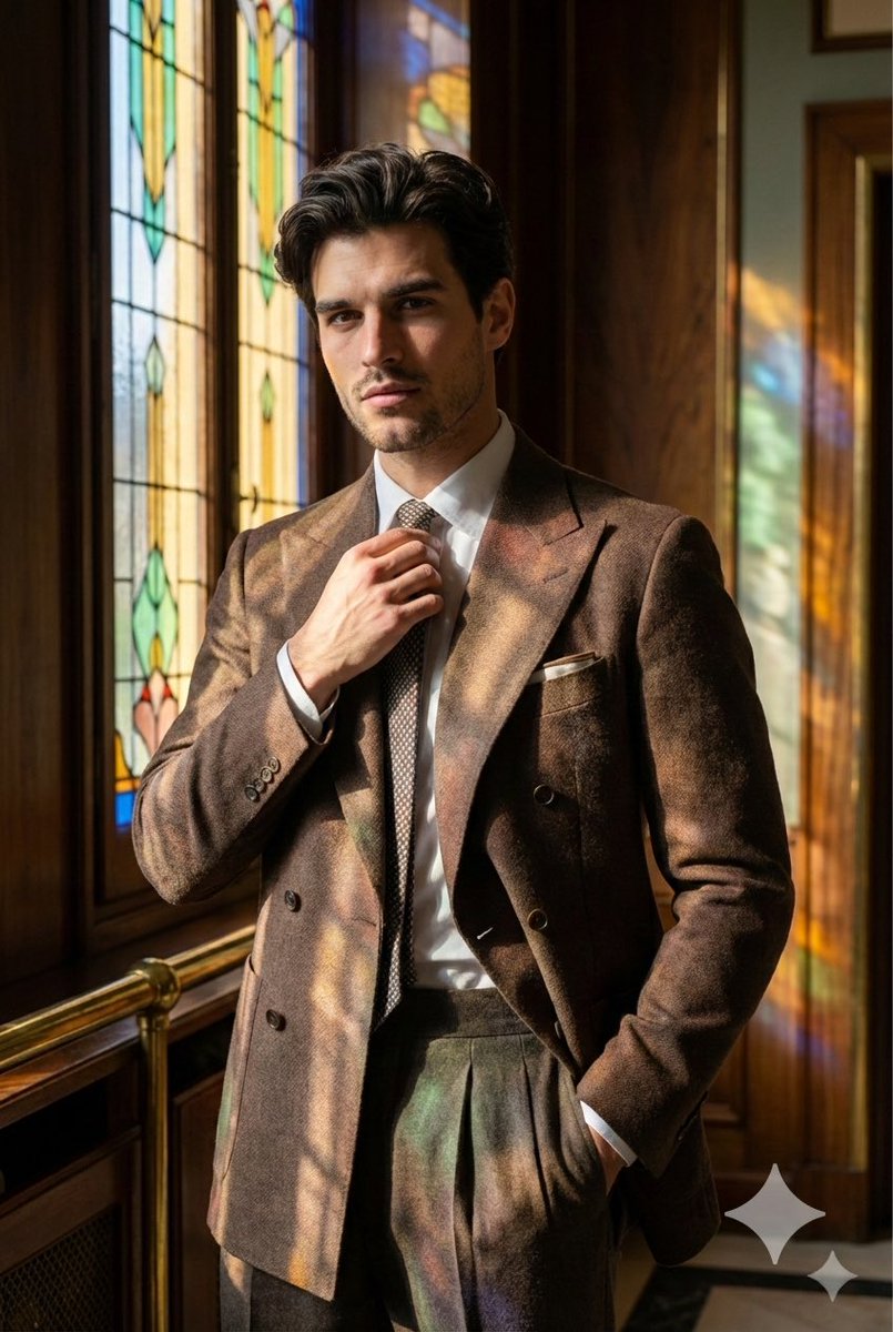 Vintage Suit Stained Glass Portrait