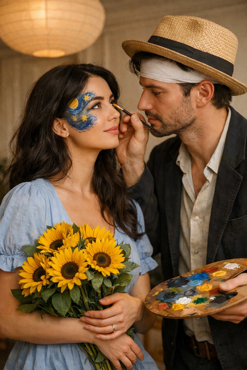 Starry Night Couple Portrait