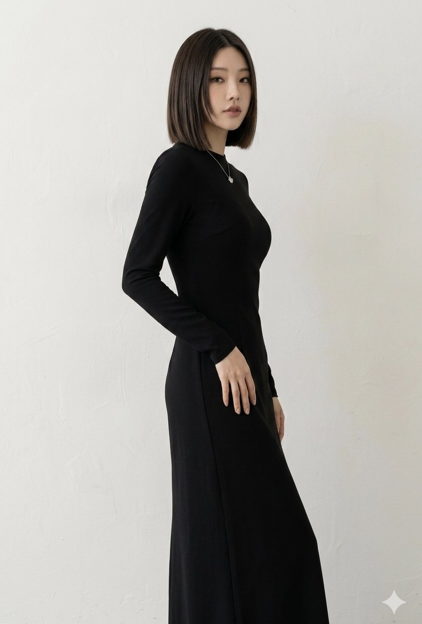 Minimalist Black Dress Fashion Shoot