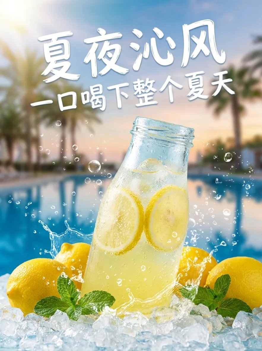 Summer Night Breeze Sparkling Water Design